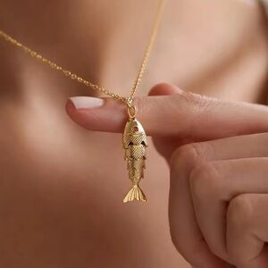Gold Fish Pendant Necklace
